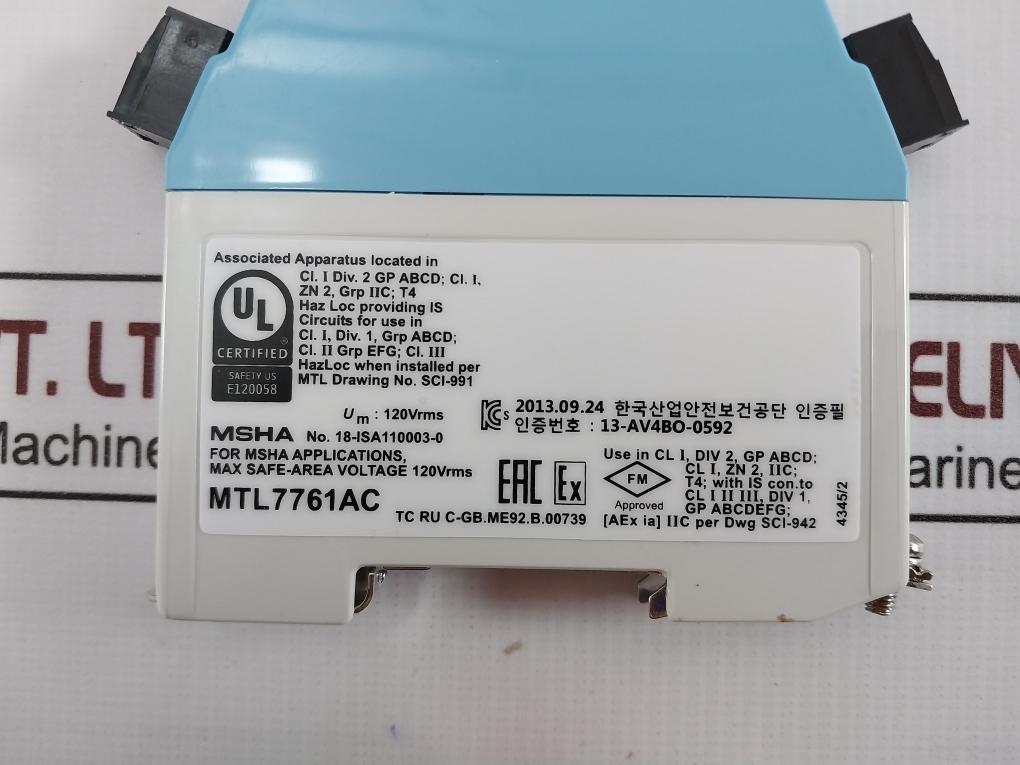Mtl Mtl7761Ac Shunt-diode Safety Barrier 100Ma 250V Bas01Atex7217 Sci-991