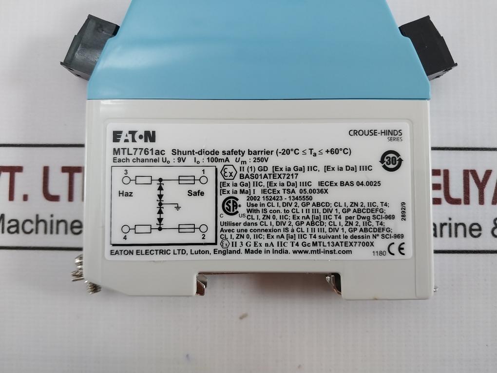 Mtl Mtl7761Ac Shunt-diode Safety Barrier 100Ma 250V Bas01Atex7217 Sci-991