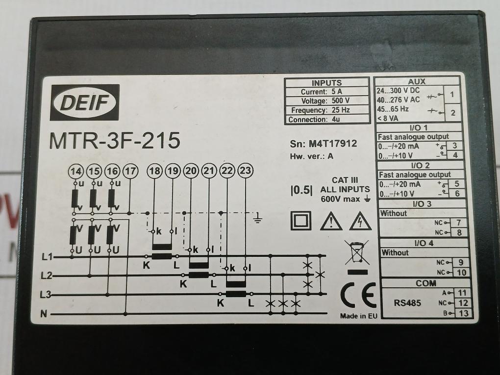 Mtr-3F-215 Multi-transducer 500 V 5A 25 Hz Deif