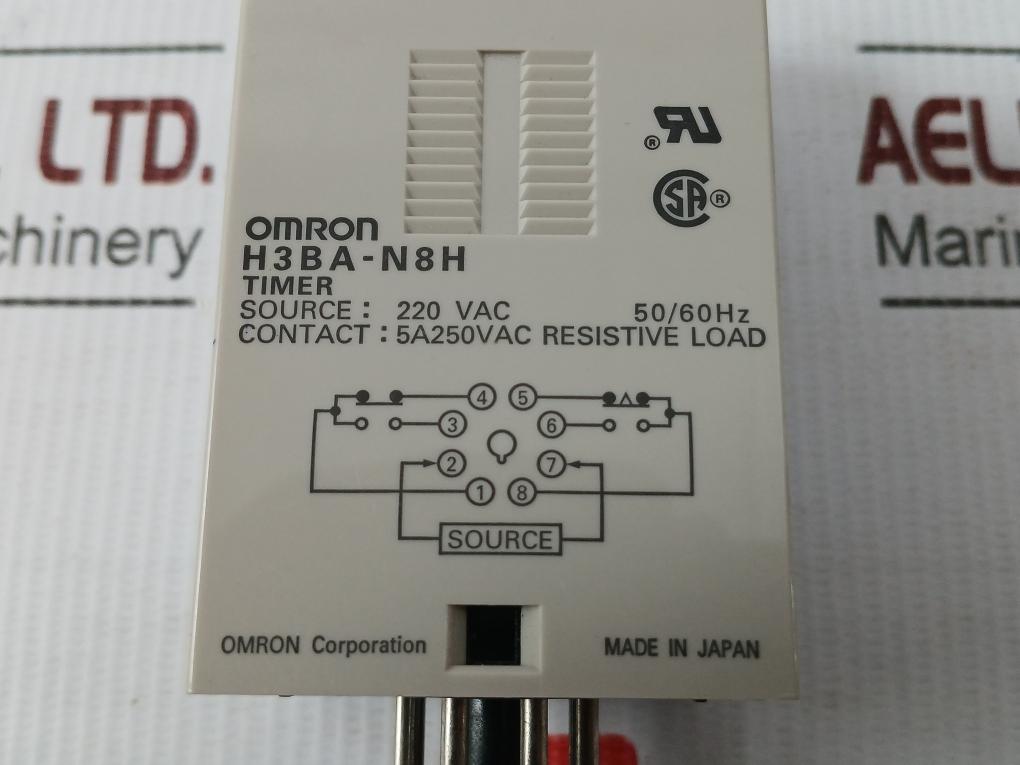 Multi-range Analogue Timer Delay Relay 220Vac 50/60Hz Omron H3Ba-n8H
