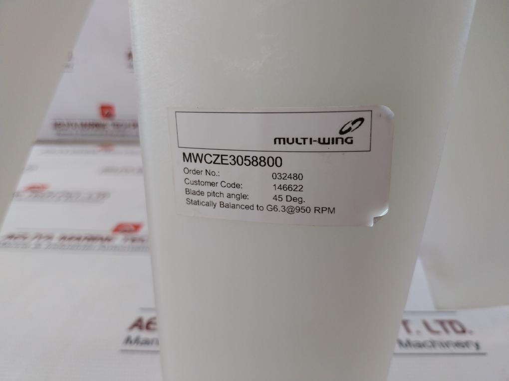 Multi-wing Mwcze3058800 Axial Fan Wheel 3Hr 112015/A 45 Deg G6.3 At 950 Rpm