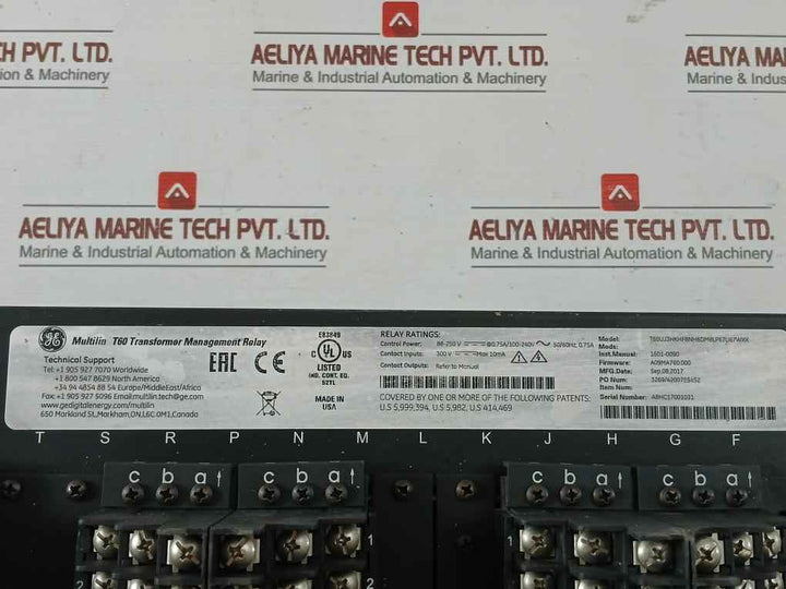 Multilin T60 Transformer Management Relay System By Ge T60Uj3Hkhf8Nh6Dm8Lp67U67Wxx