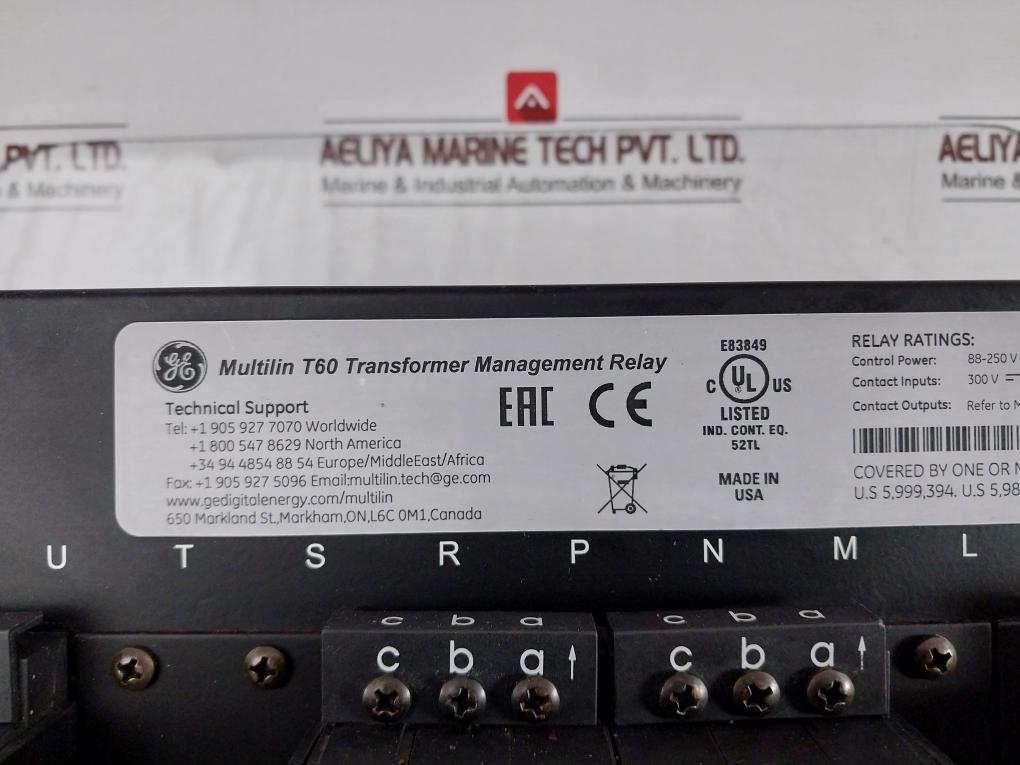 Multilin T60 Transformer Protection System Brand Ge Part No: T60Uj3Hkhf8Nh6Dm8Lp67U67Wxx