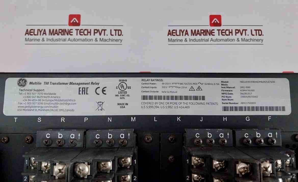 Multilin T60 Transformer Protection System Ge T60Uj3Hkhf8Nh6Dm8Lp67U67Wxx 50/60Hz
