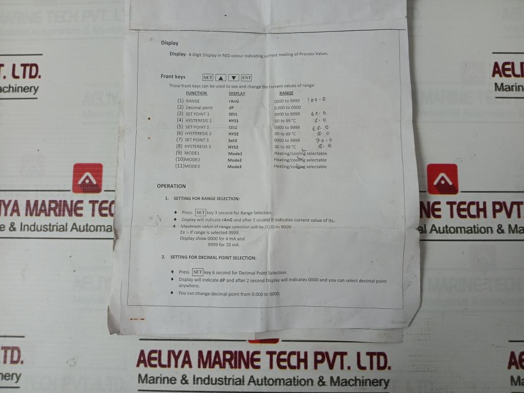 Multispan Pic-1102 Process Indicator 4-20 Ma Dc 24V Dc