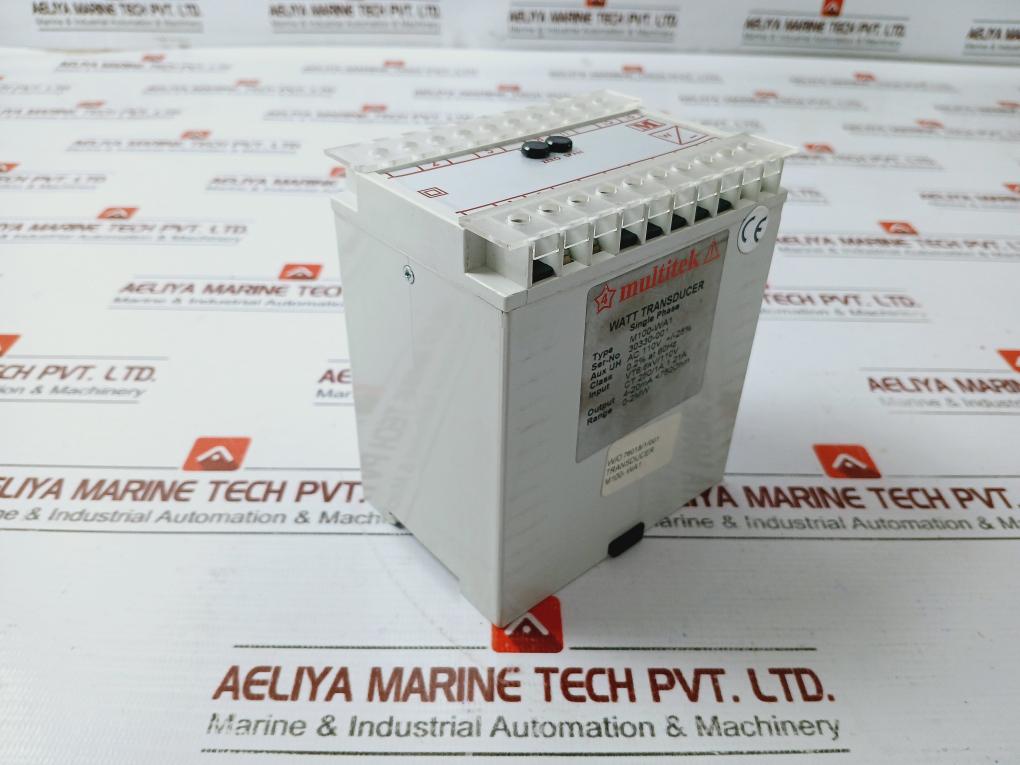 Multitek M100-wa1 Single Phase Watt Transducer 4-20ma, Less Than 750 Ohms