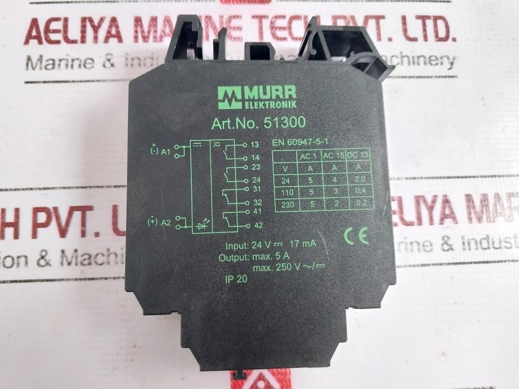 Murr Elektronik 51300 Output Relay Module 250v Ac/dc 5a