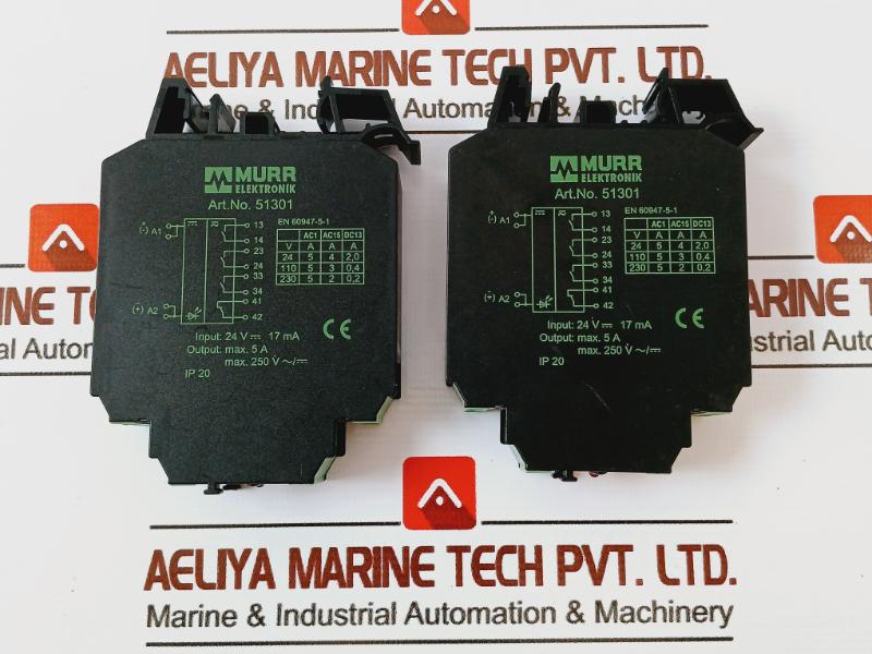 Murr Elektronik 51301 Output Relay Module Ip20 24V Input 5A En 60947-5-1