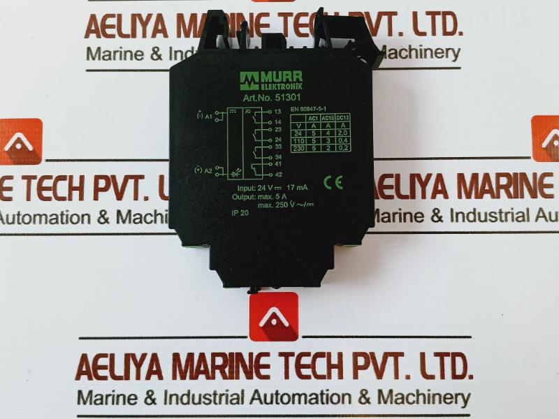 Murr Elektronik 51301 Output Relay Module Ip20 24V Input 5A En 60947-5-1