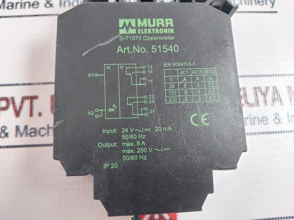 Murr Elektronik 51540 Output Relay 24v~/ 20ma 50/60hz