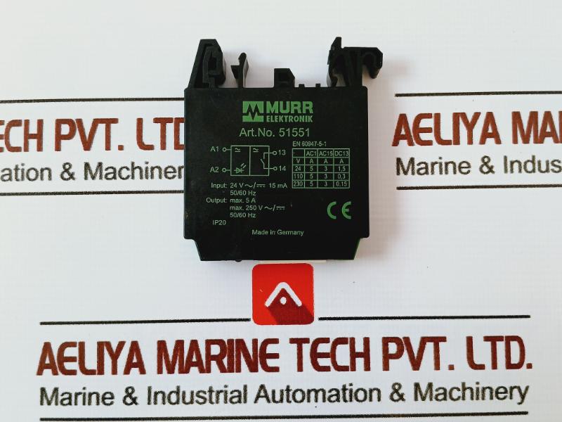 Murr Elektronik 51551 Output Relay, 24V Ac/15Ma, 5A, Ip20