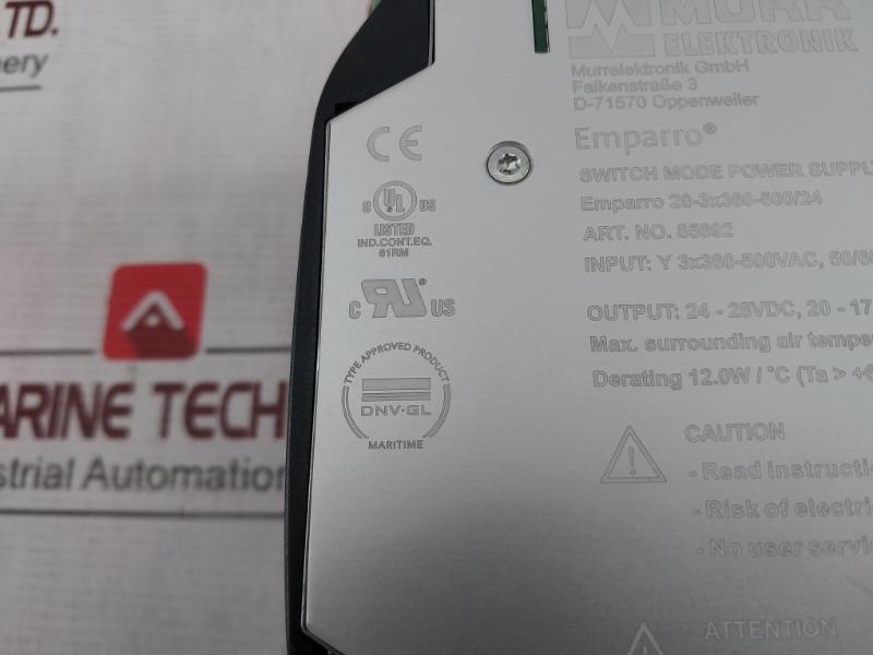 Murr Elektronik 85692 Switch Mode Power Supply 20-3X360-500/24 24-28Vdc 20-17.2A