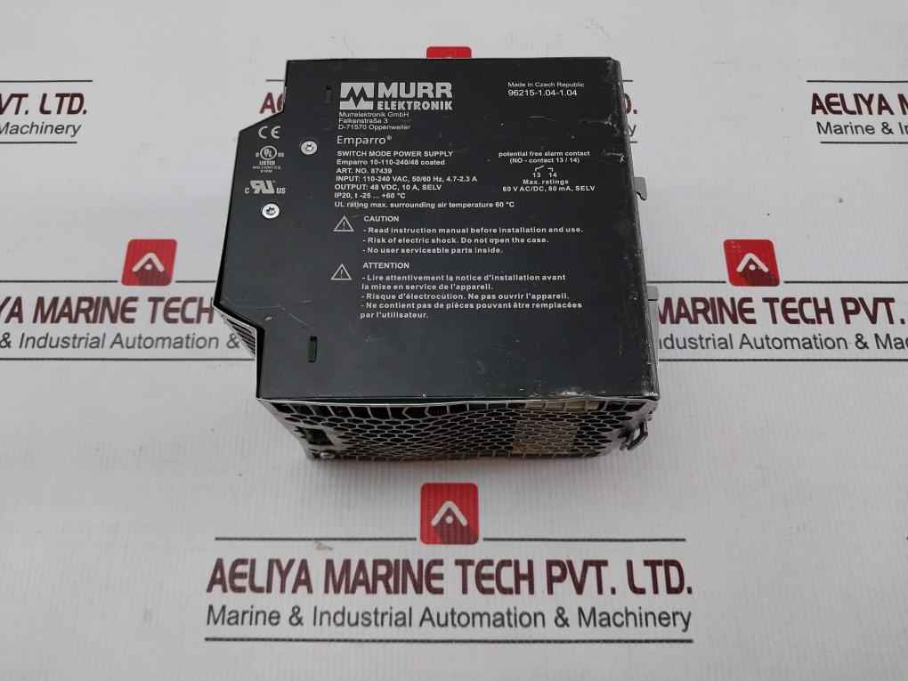 Murr Elektronik 87439 Switch Mode Power Supply 110-240 Vac/10A-50/60Hz
