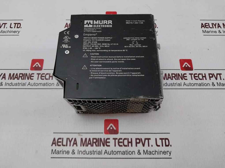 Murr Elektronik 87439 Switch Mode Power Supply 110-240 Vac/10A-50/60Hz