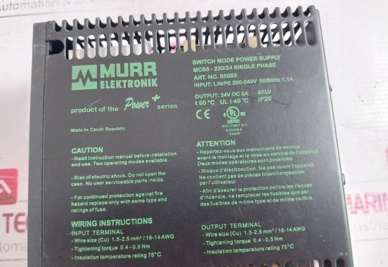 Murr Elektronik Mcs5-230/24 Single Phase Switch Mode Power Supply 85083 24-28V