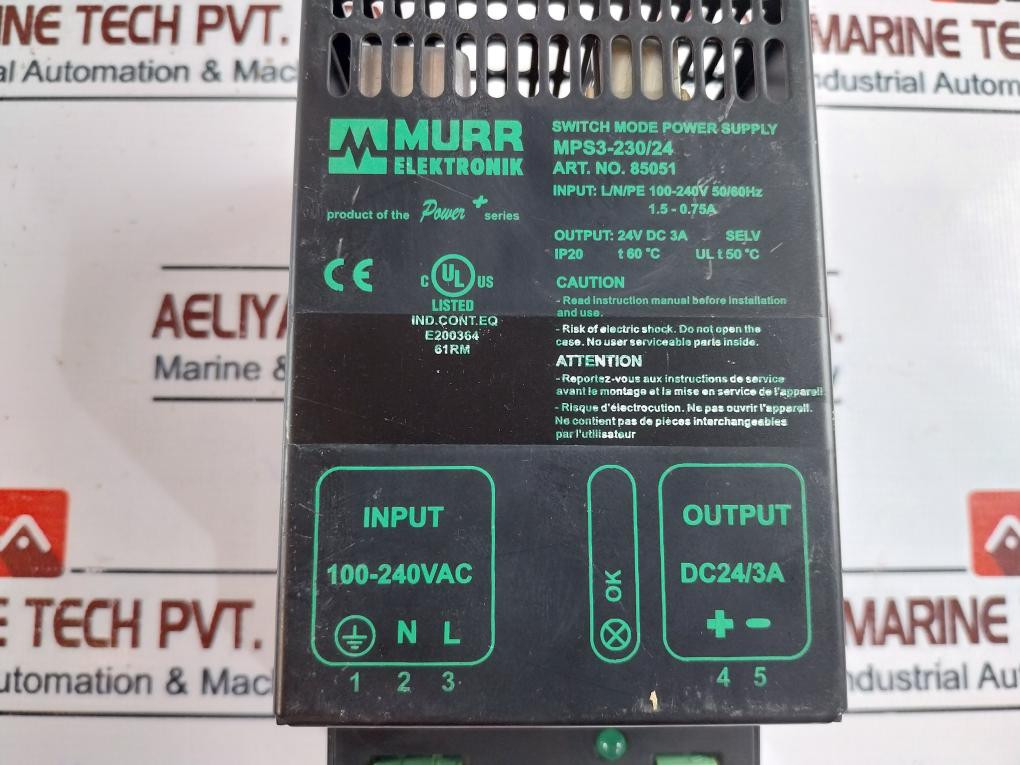 Murr Elektronik Mps3-230/24 Switch Mode Power Supply Ip20 E200364