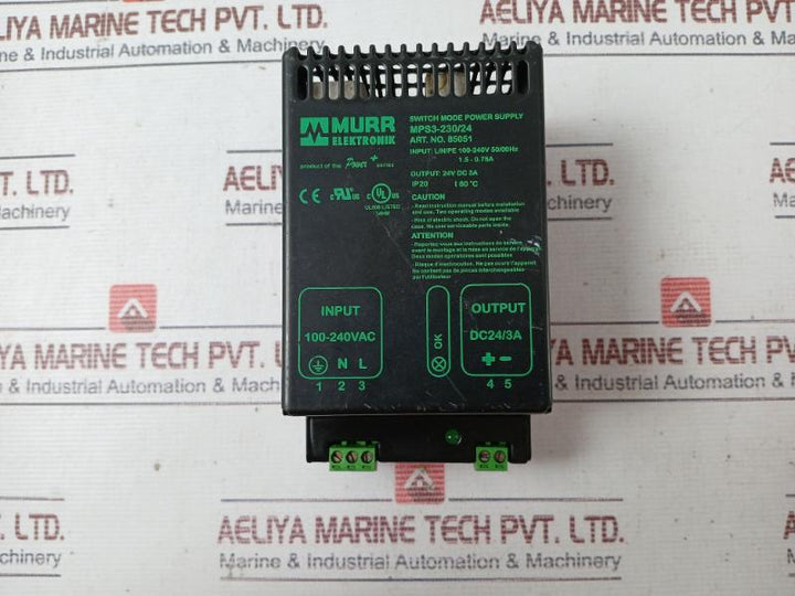 Murr Elektronik Mps3-230/24 Switch Mode Power Supply L/N/Pe 100-240V 50/60Hz Ip2