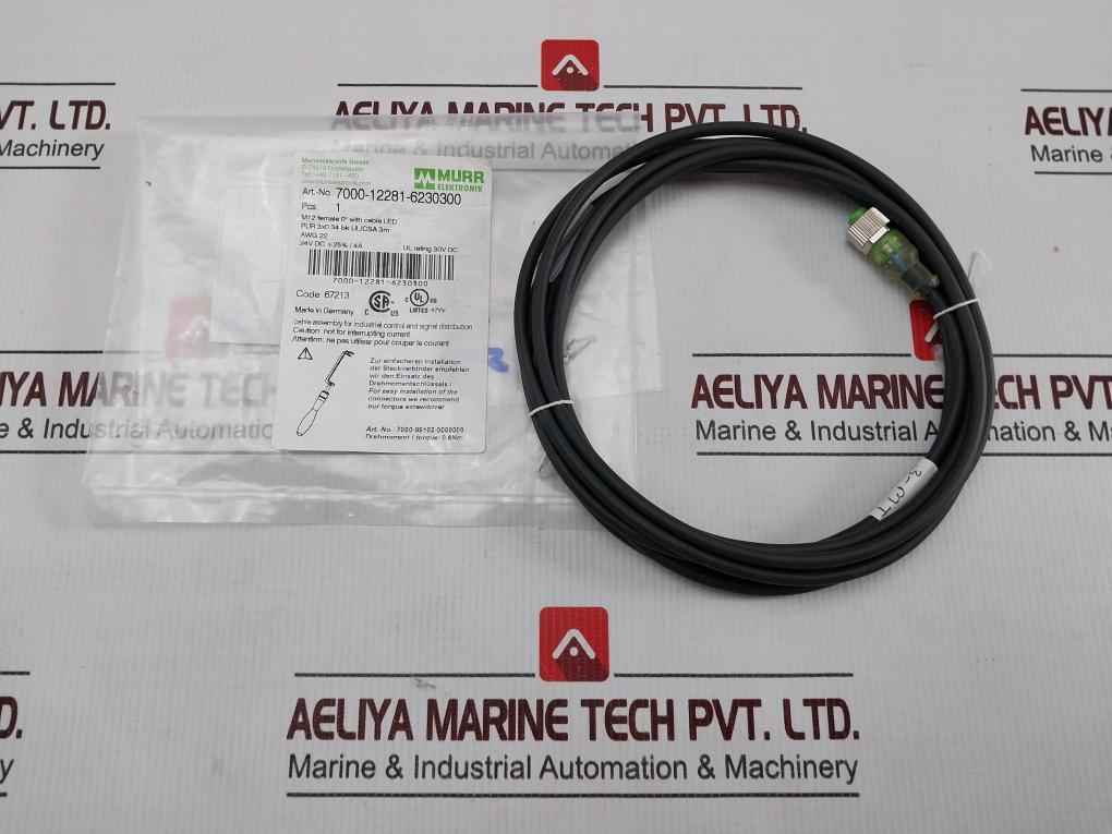 Murrelektronik 7000-12281-6230300 Connector Cable 3 Meter Awg 22