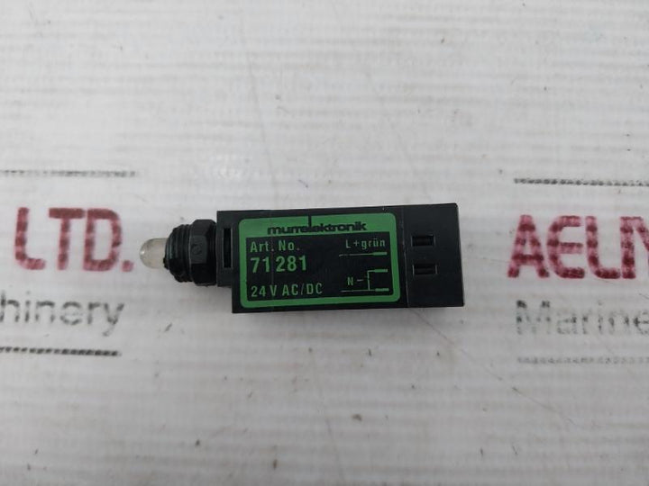 Lot of 2X MURRELEKTRONIK 71281 LED Indicator Opac/Green 24V AC/DC