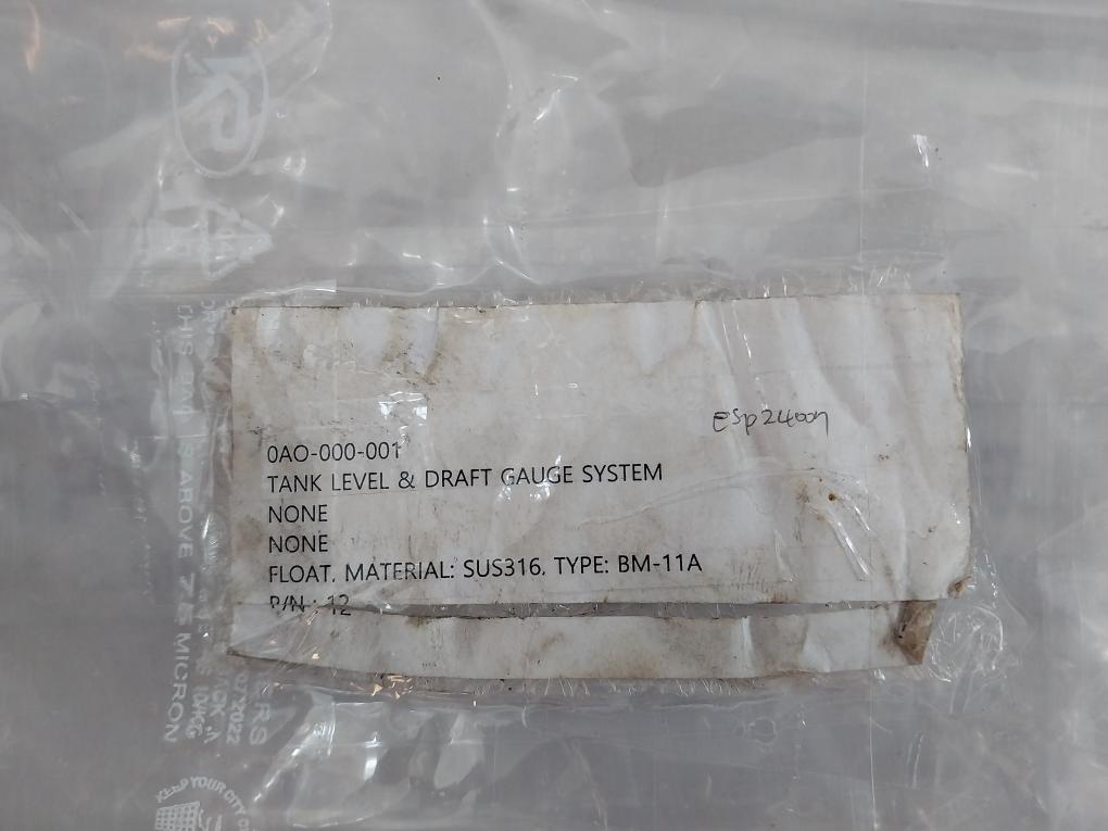 Musasino Bm-11A Tank Level & Draft Gauge System Float Sus316 0Ao-000-001