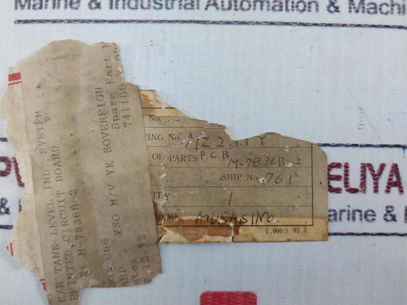 Musasino M-7836 B-2 Tank Level Indicator System Pcb 4.1202
