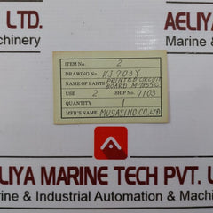 Musasino M-7855C Printed Circuit Board 971217