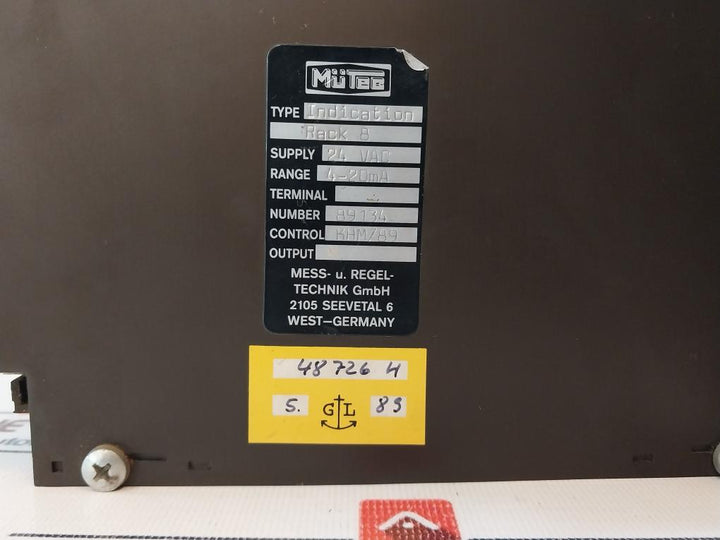 Mutec Di 900 S, Pi 545005, Pi 542003, Pi 543003 Indication Rack 8