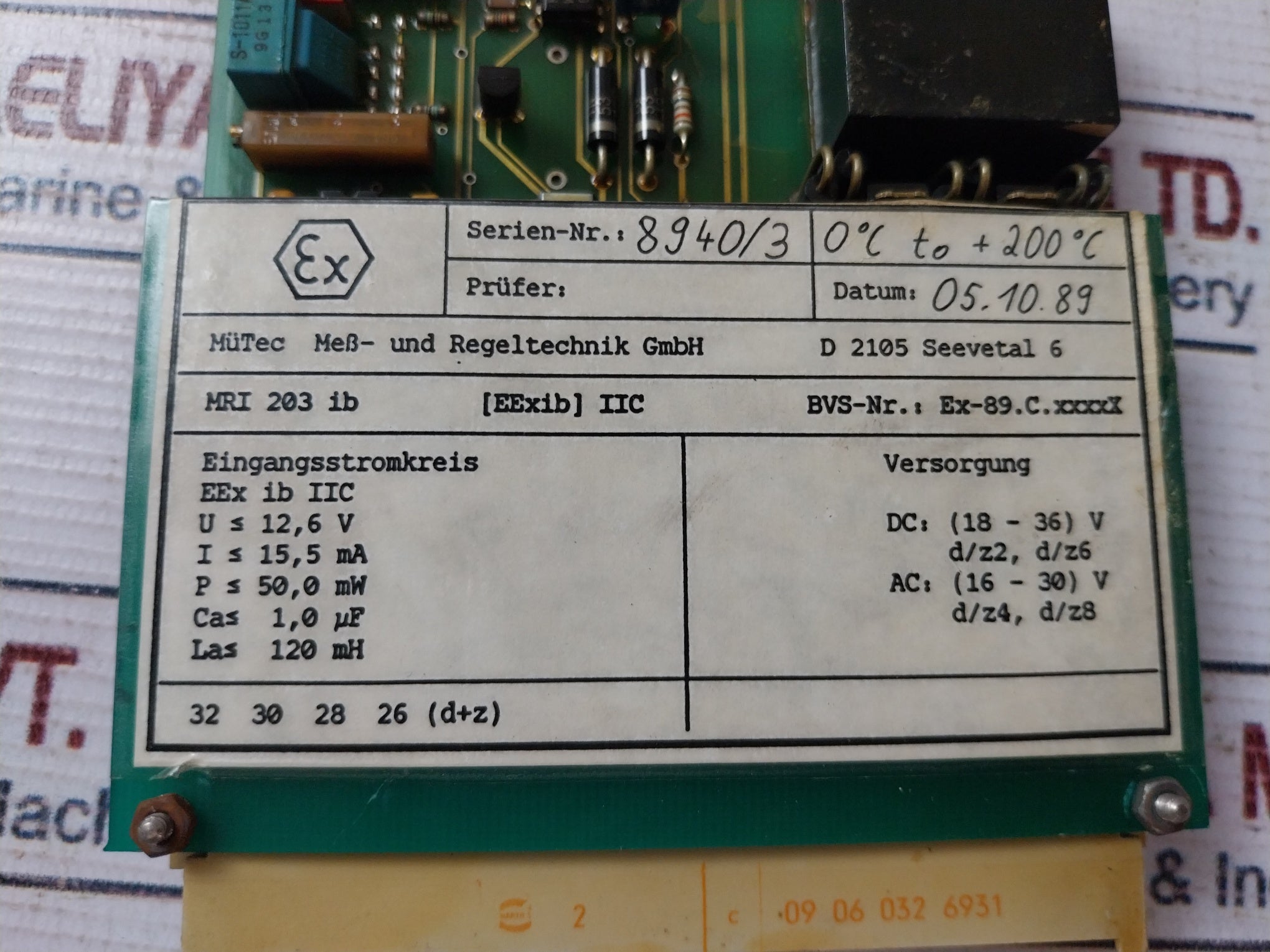 Mutec Mri 203 Ib Printed Circuit Board