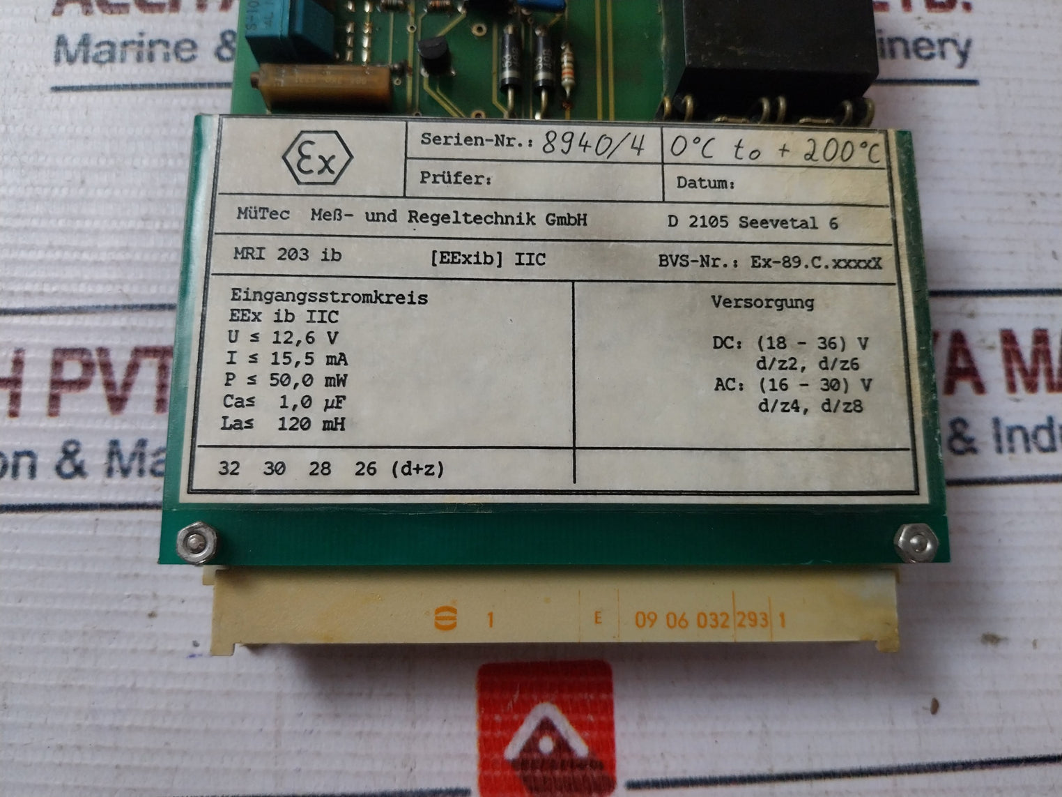 Mutec Mri 203 Ib Printed Circuit Board 15,5 Ma 120 Mh