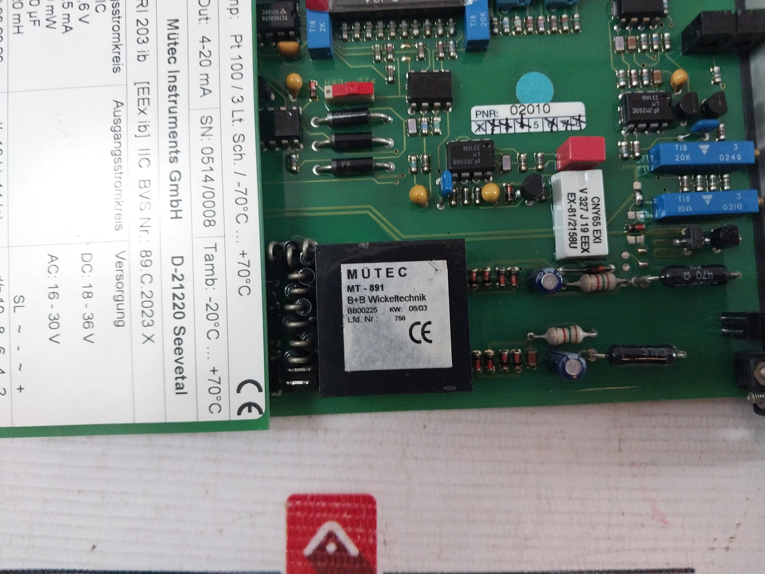 Mutec Mri 203 Ib Printed Circuit Board 4-20 Ma