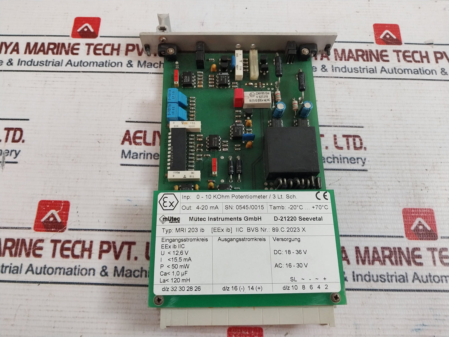 Mutec Mri 203 Ib Printed Circuit Board 4-20 Ma 16-30Vac 18-36Vdc