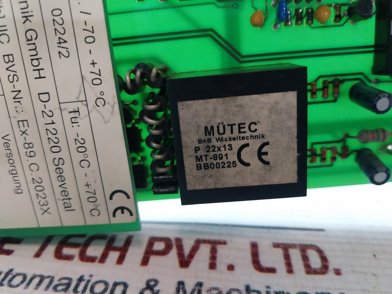 Mutec Mri 203 Ib Printed Circuit Board Pt 100/3 Lt. Sch. / -70 - +70°C