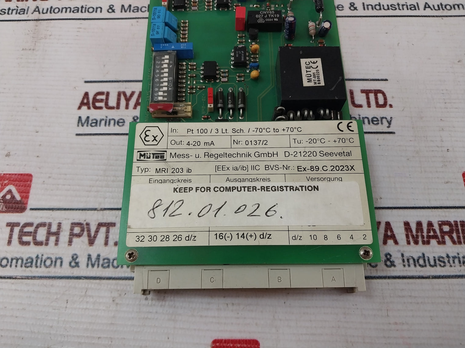 Mutec Mri 203 Ib Printed Circuit Board 4-20 Ma Mt-891