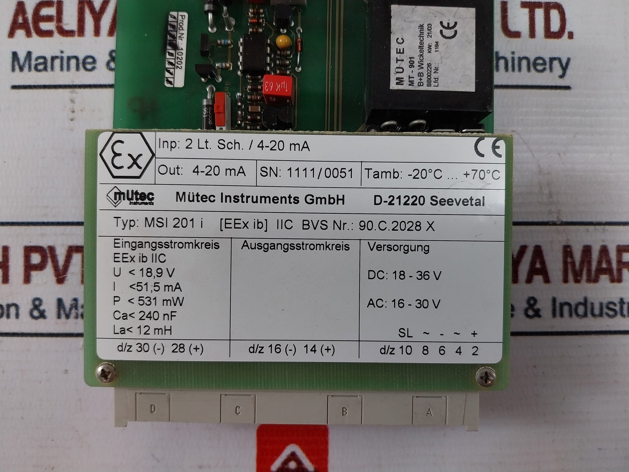 Mutec Msi201 I Printed Circuit Board 16-30V 4-20 Ma