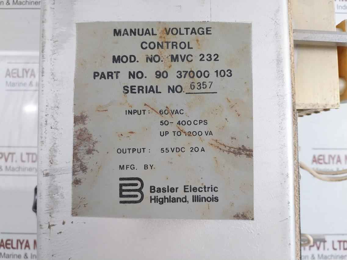 Mvc 232 Electronic Manual Voltage Control Module 60 Vac Basler Electric