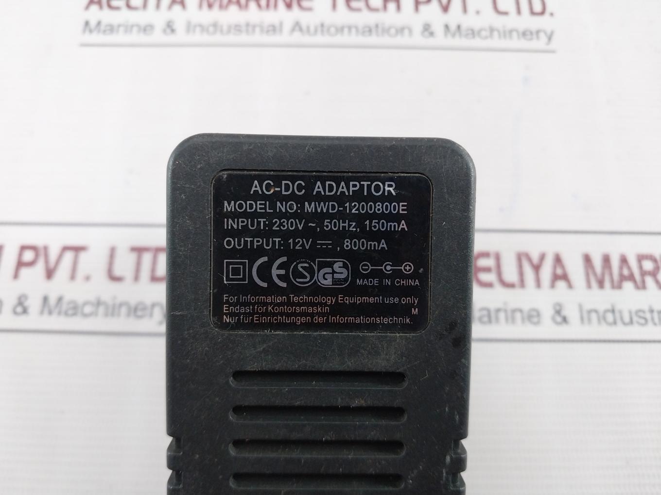 Mwd-1200800E Ac-dc Adaptor 230V 50Hz 150Ma