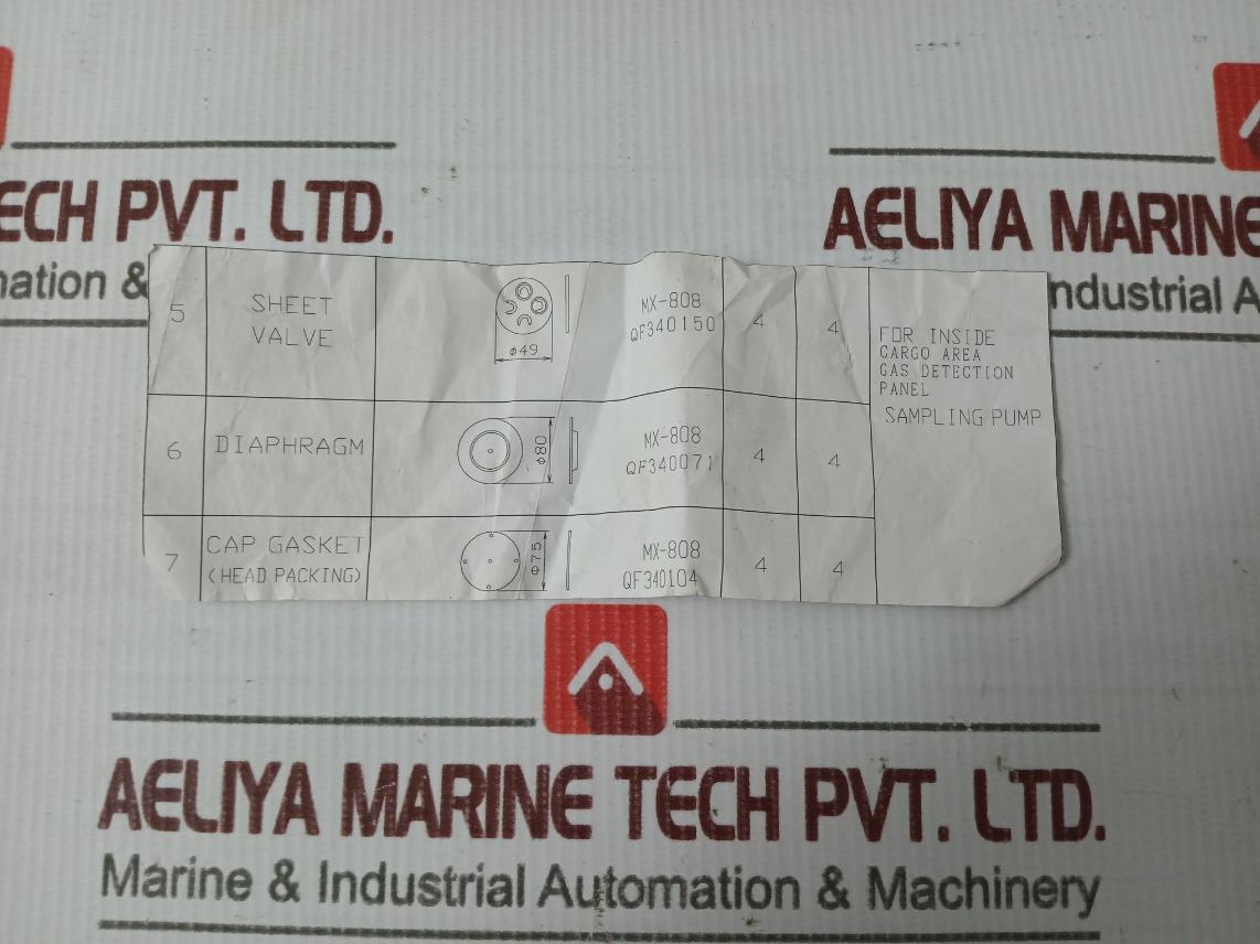 Mx-808 Sampling Pump Kit Cap Gasket (Head Packing) Qf340150