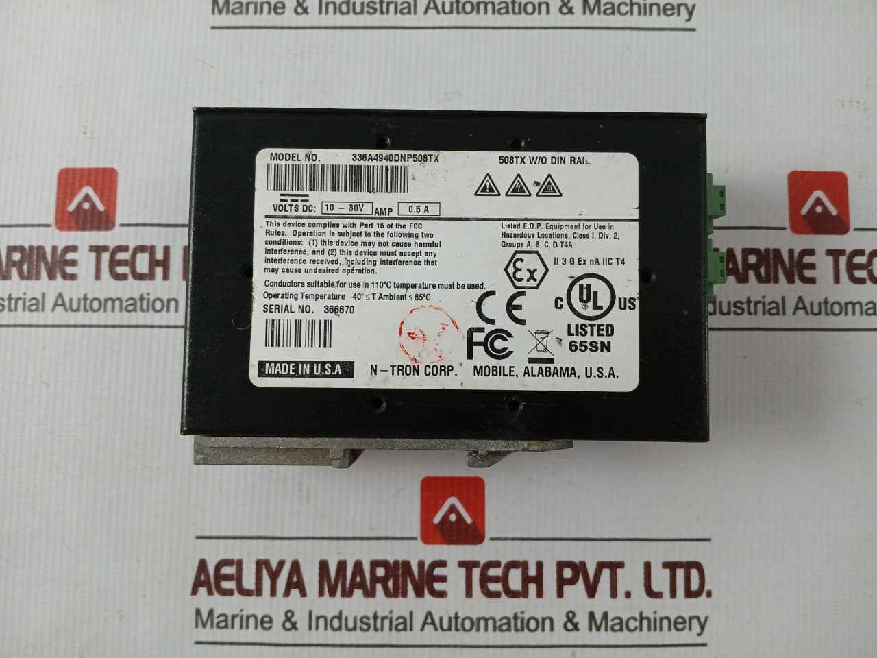 N-tron 508Tx W/O Din Rail 336A4940Dnp508Tx Industrial Ethernet Switch 10-30V 0.5