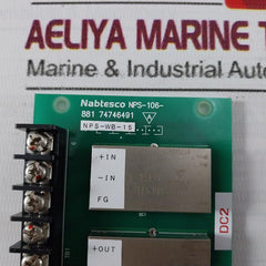 Nabtesco Nps-106-881 Printed Circuit Board K1890262 Dc2