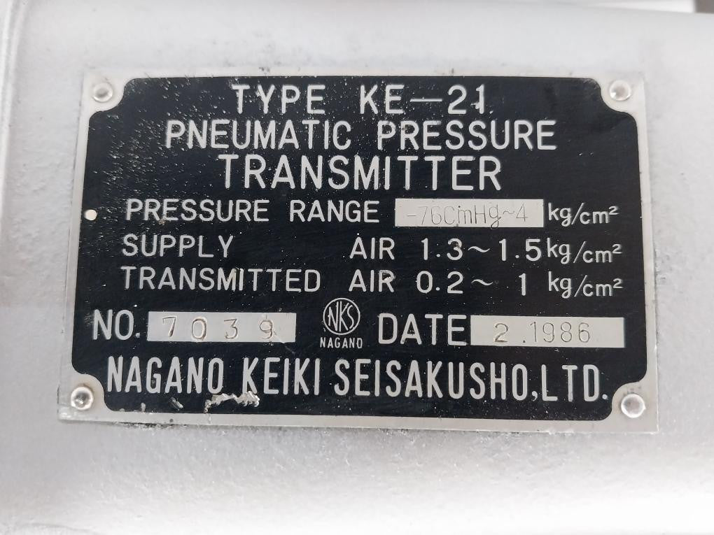 Nagano-Keiki-Seisakusho-Pneumatic-Pressure-Transmitter-Ke-21-76-Cmng-4-Kg-Cm2-8