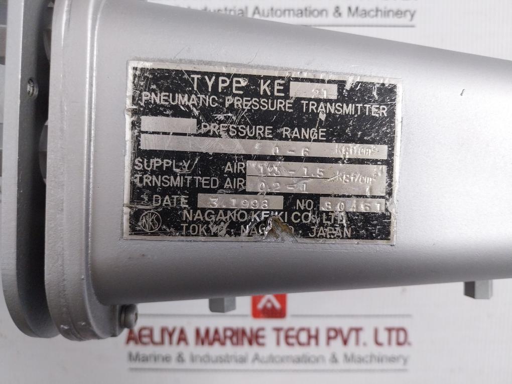 Nagano Keiki 0-6 Kgf/Cm2 Pneumatic Pressure Transmitter Ke 21