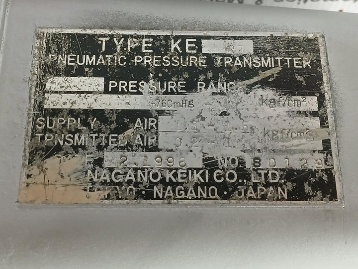 Nagano Keiki 1.3-1.5 Kgf/Cm2 80129 Pneumatic Transmitter Pressure Ke 21