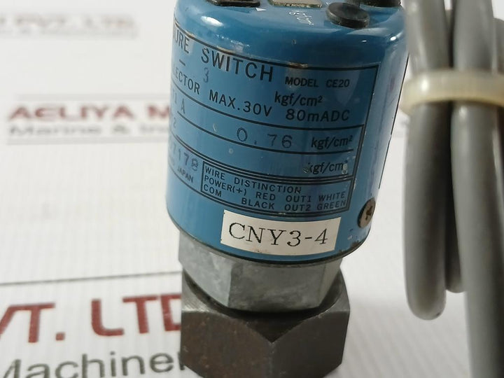 Nagano Keiki 24Vdc Electronic Pressure Switch Ce20