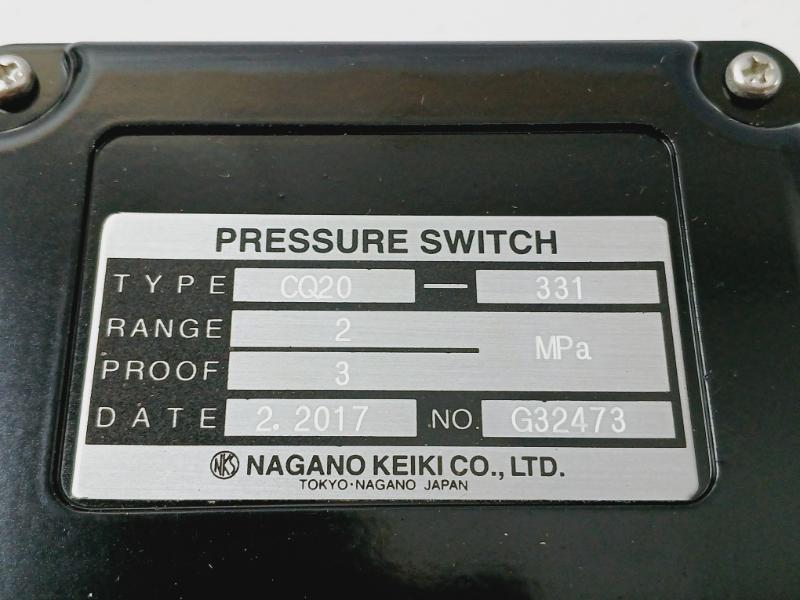 Nagano Keiki Cq20-331 Pressure Switch G32473 2 Mpa