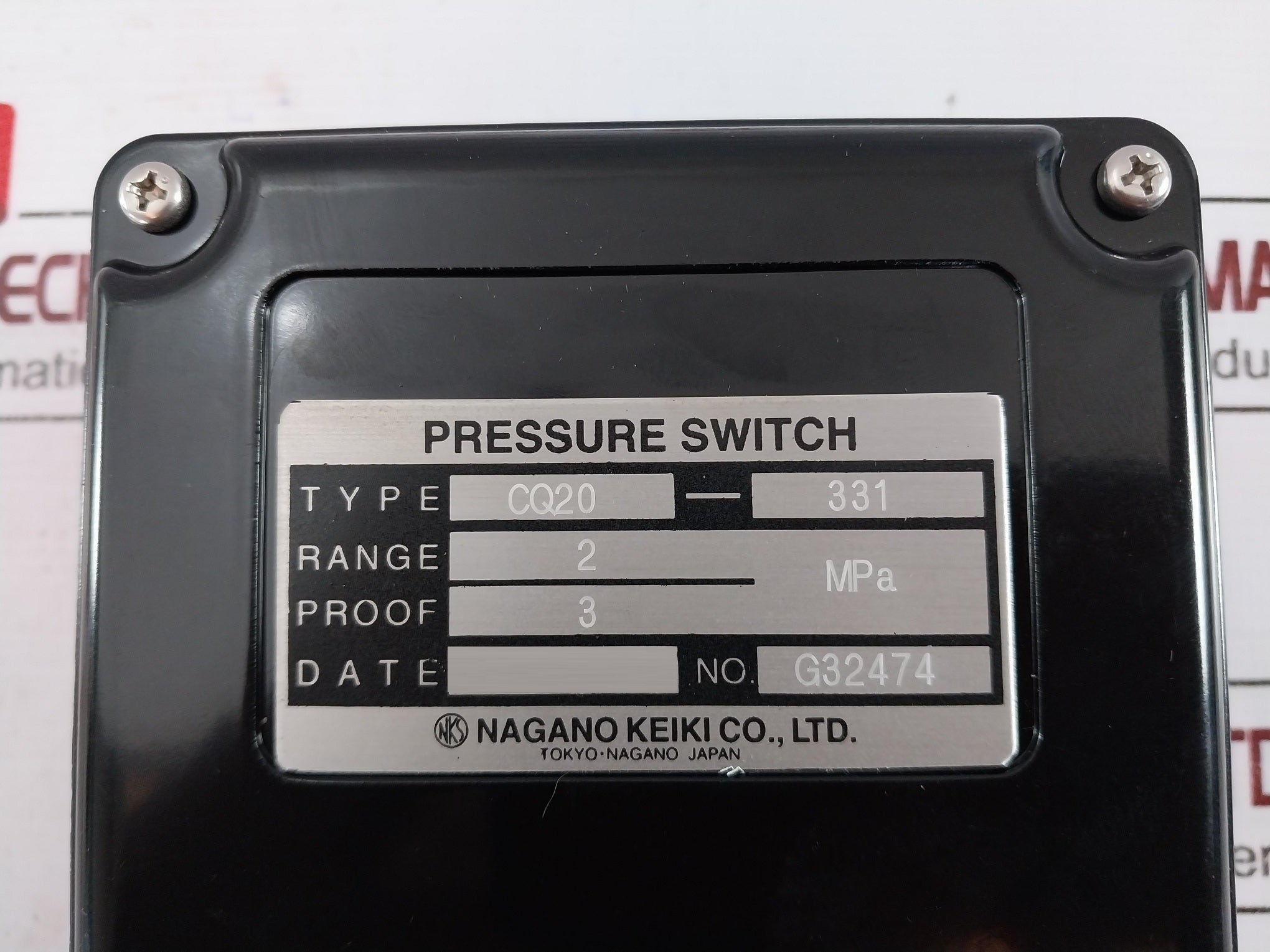 Nagano Keiki Cq20-331 Pressure Switch G32474