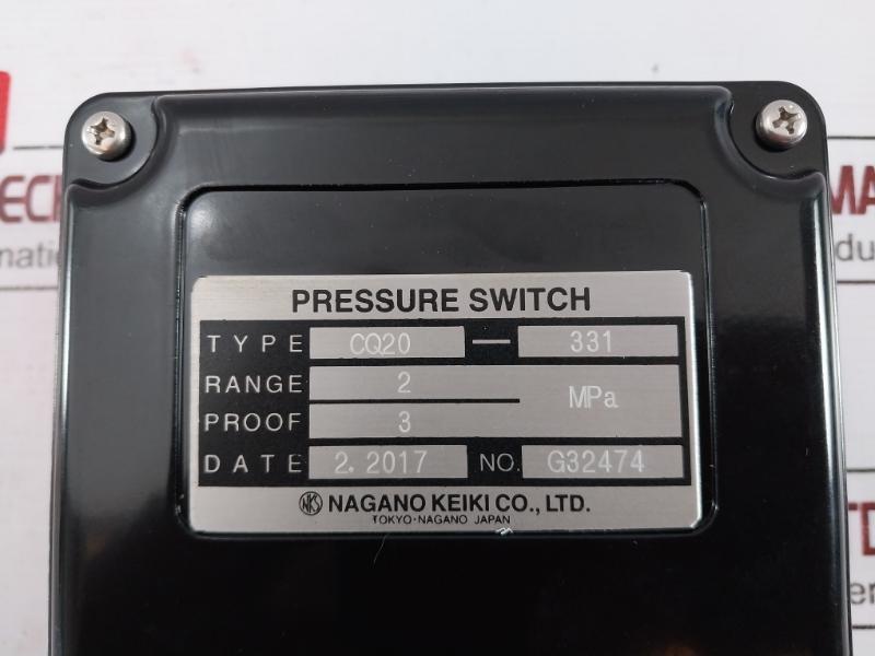 Nagano Keiki Cq20-331 Pressure Switch G32474 Ac125V