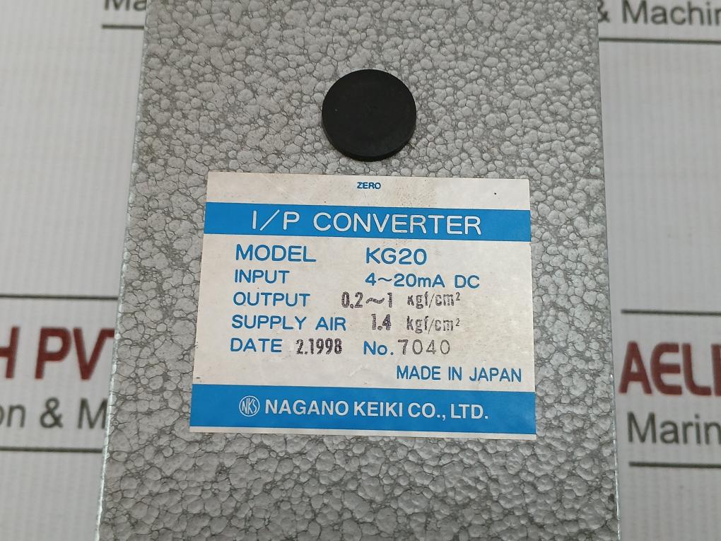 Nagano Keiki I/P Converter 1.4 Kgf/Cm2 Kg20