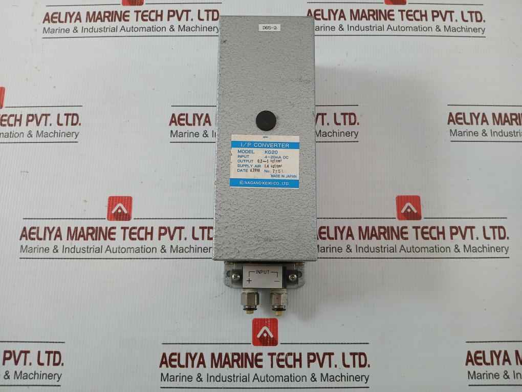 Nagano Keiki Input 4~20Madc Electro Pneumatic I/P Converter Kg20