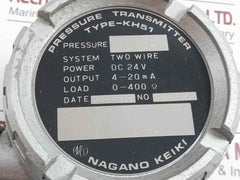 Nagano Keiki Kh51 Pressure Transmitter 0.8 Mpa