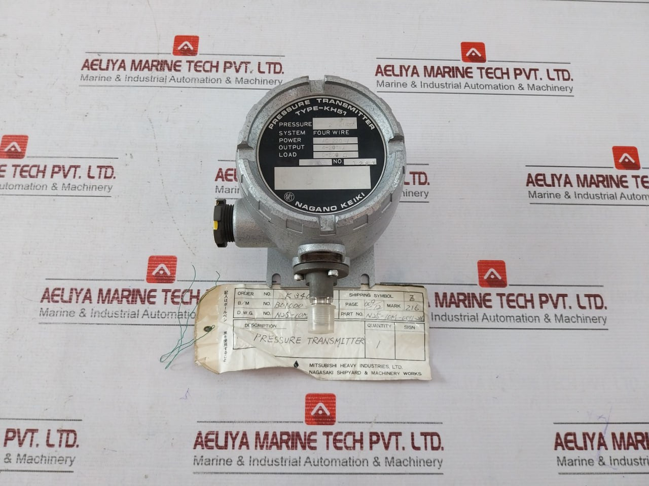 Nagano Keiki Kh51 Pressure Transmitter 2 Kgf/Cm2 Ac 220V 4-20Ma K3402
